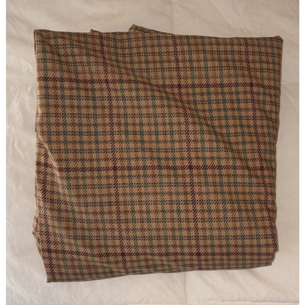 Ralph Lauren Churchill Tattersall Plaid Fitted King Bed Sheet Vintage READ